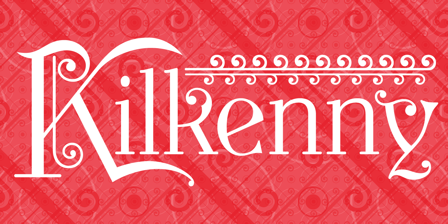 Beispiel einer P22 Kilkenny Swash Eureka-Schriftart